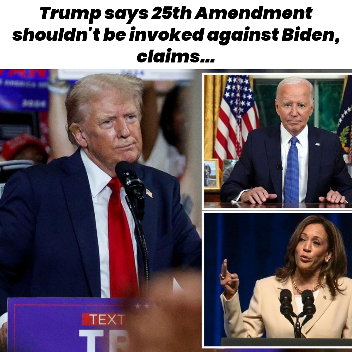 Trump says 25th Amendment shouldn't be invoked against Biden, claims...