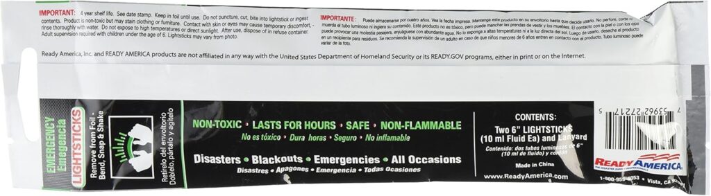 Ready America 2 Pack 8-Hour Emergency Lightsticks in Green