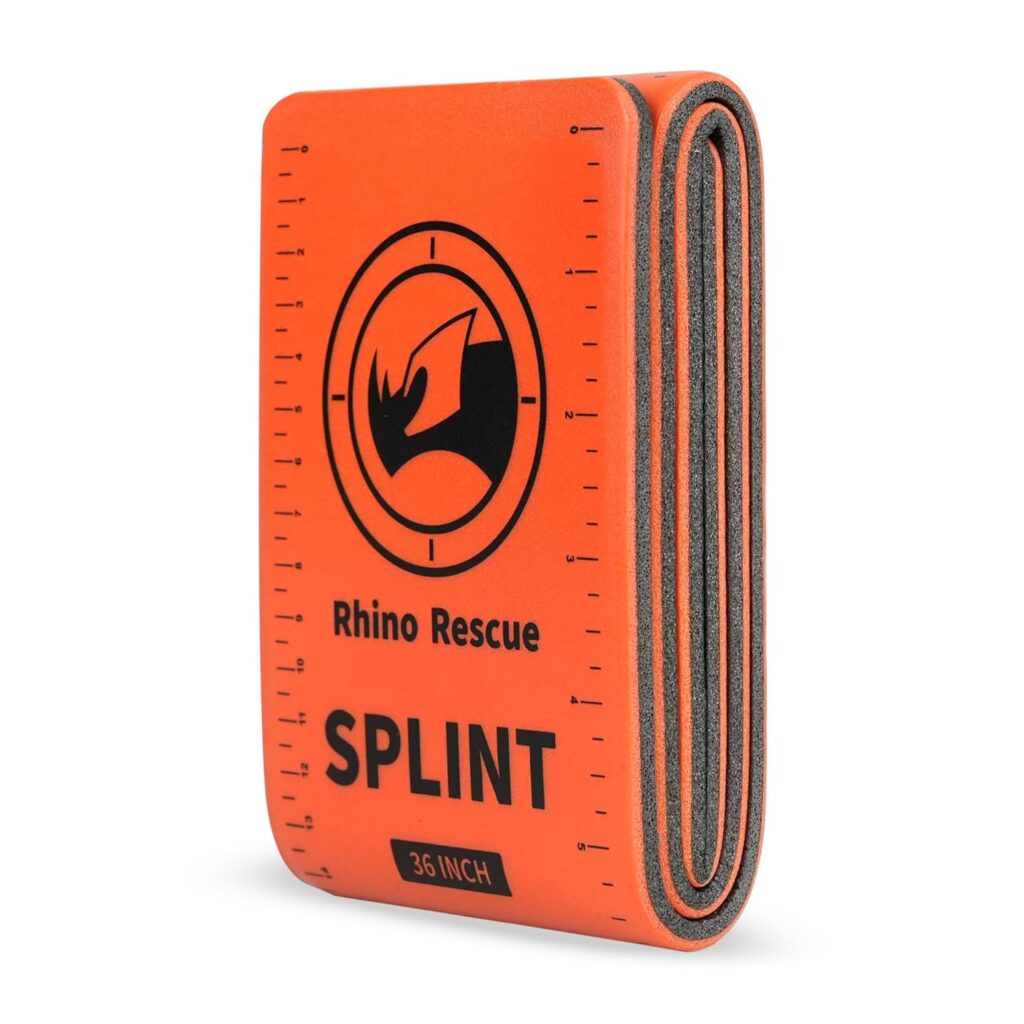 RHINO RESCUE First Aid Splint 36 X 4.3 Orange-Gray, Keep Bones in Position (1, Folded)