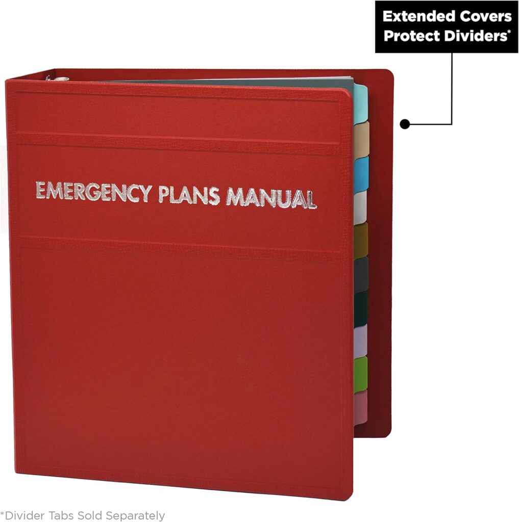 Carstens 3-Inch Heavy Duty 3-Ring Binder for Emergency Plans – Side Opening, Brick Red