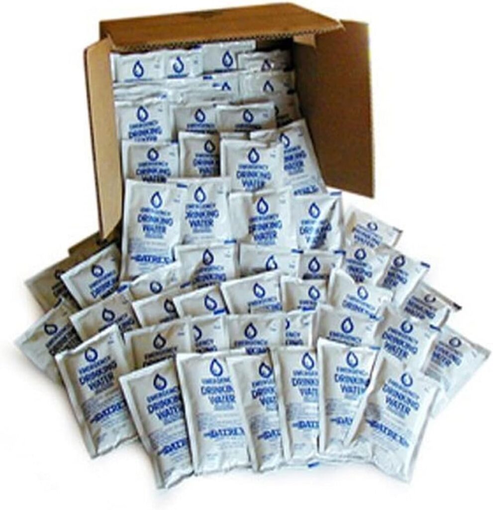 Emergency Water Pouch for Disaster or Survival, 125 ml Each