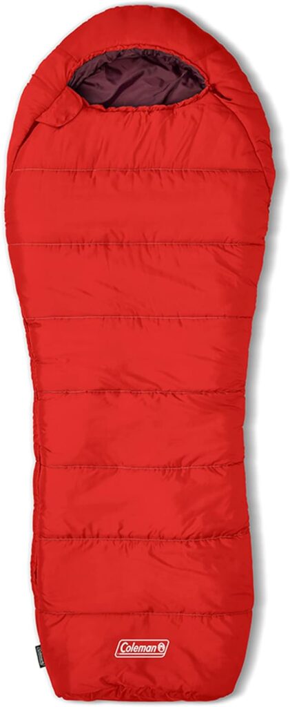 Coleman Tidelands Mummy Sleeping Bag, Cool-Weather 30°F/40°F/50°F Camping Sleeping Bag for Adults with Insulation, Heat Retention, and Easy-Zip, Big  Tall