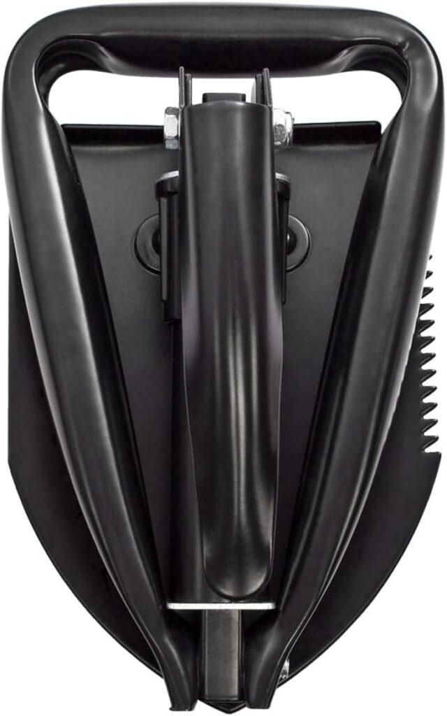 SOG Entrenching Tool- 18.25 Inch Folding Survival Shovel with Wood Saw Edge and Tactical Shovel Carry Case- Black (F08-N)