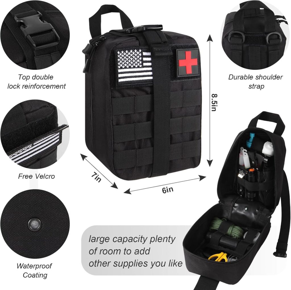 Survival Kit, 290Pcs Survival Gear First Aid Kit Emergency Tent, Camping Essentials Emergency Kit Accessories for Earthquake, Outdoor Adventure, Hiking, Hunting, Gifts for Men Women
