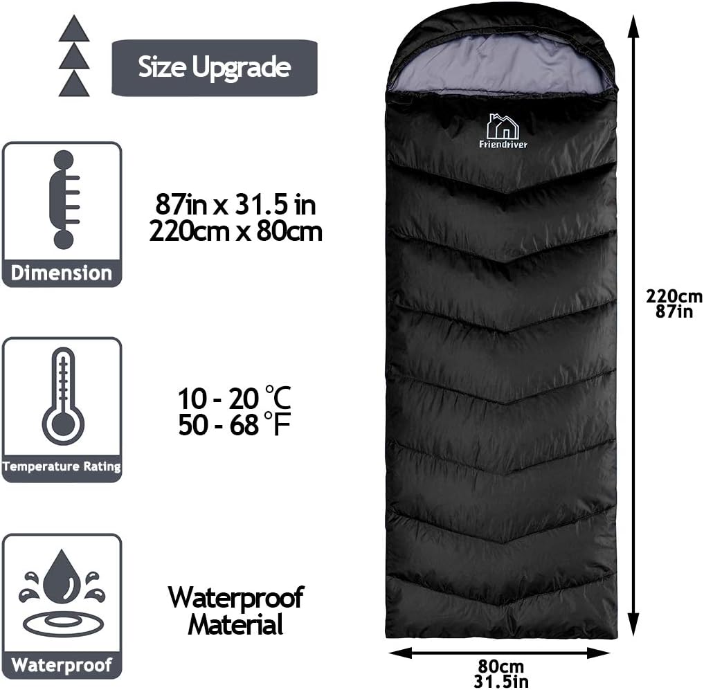 XL Size Upgraded Version of Camping Sleeping Bag 4 Seasons Warm and Cool, Lighter Weight, Adults and Children Can Use Waterproof Camping Bag, Travel and Outdoor Activities