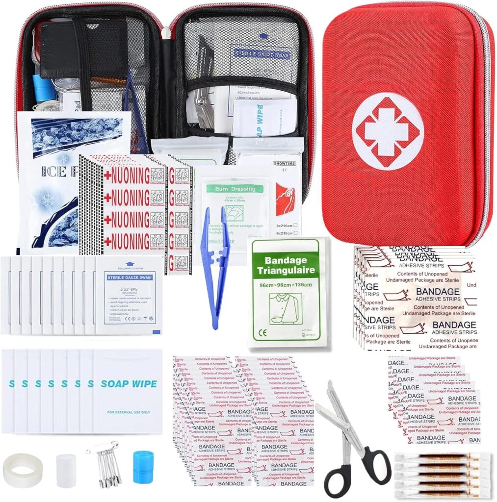 276PCS First Aid Kit Home Car Camping Hiking Emergency Supplies Small Compact Lovely Bag for School Outdoor, Basic Outdoor Essentials Survival Kit for Travel AMORNING