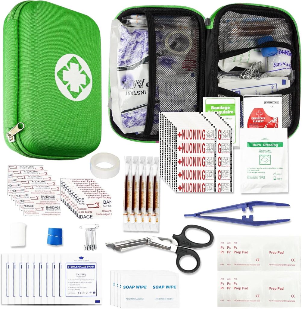 276PCS First Aid Kit Home Car Camping Hiking Emergency Supplies Small Compact Lovely Bag for School Outdoor, Basic Outdoor Essentials Survival Kit for Travel AMORNING