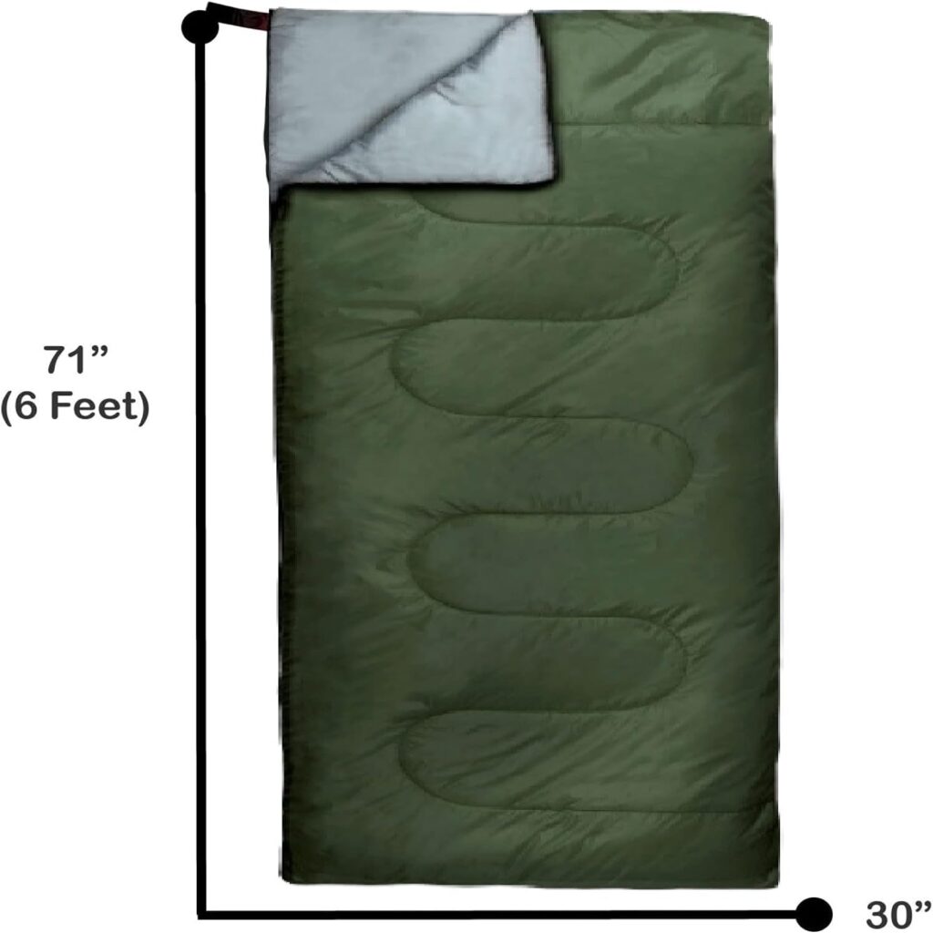 Envelope Sleeping Bags 4 Seasons Warm or Cold Lightweight Indoor Outdoor Sleeping Bags for Adults, Backpacking, Camping