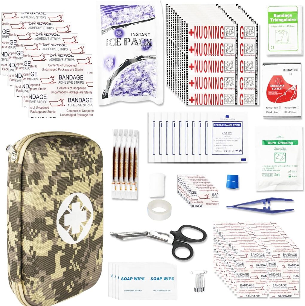 First Aid Kit for Home Hiking Camping Outdoor Sport, 275 Pieces Survival Supplies Emergency Kit, Mini Gear Bag with Basic First-aid Essentials for Emergency Cases angel wish