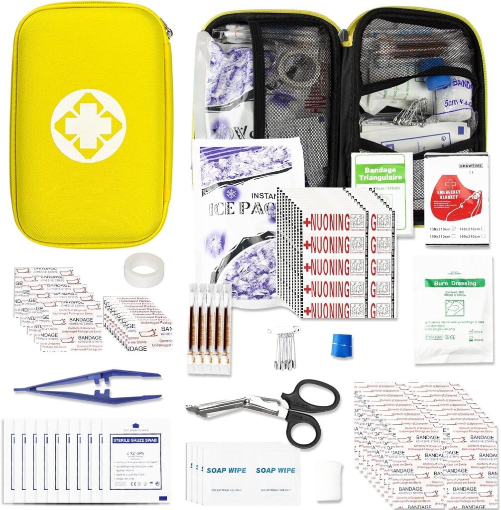 First Aid Kit for Home Hiking Camping Outdoor Sport, 275 Pieces Survival Supplies Emergency Kit, Mini Gear Bag with Basic First-aid Essentials for Emergency Cases angel wish