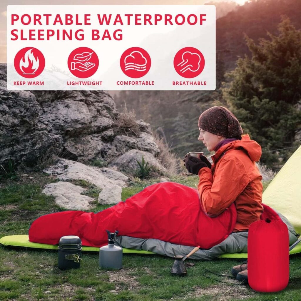 OBTANIM Camping Sleeping Bags Portable Waterproof Sleeping Bag for Adults Kids 4 Seasons Winter, Fall, Spring, Summer Backpacking Hiking Camping Mountaineering Indoor Outdoor Use