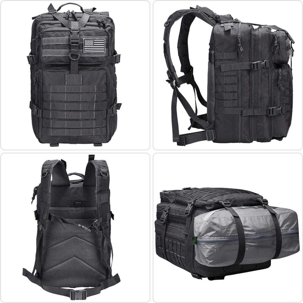 Prospo 40L Military Tactical Shoulder Backpack for Assault Survival Molle Bag Pack Fishing Backpack for Tackle Storage