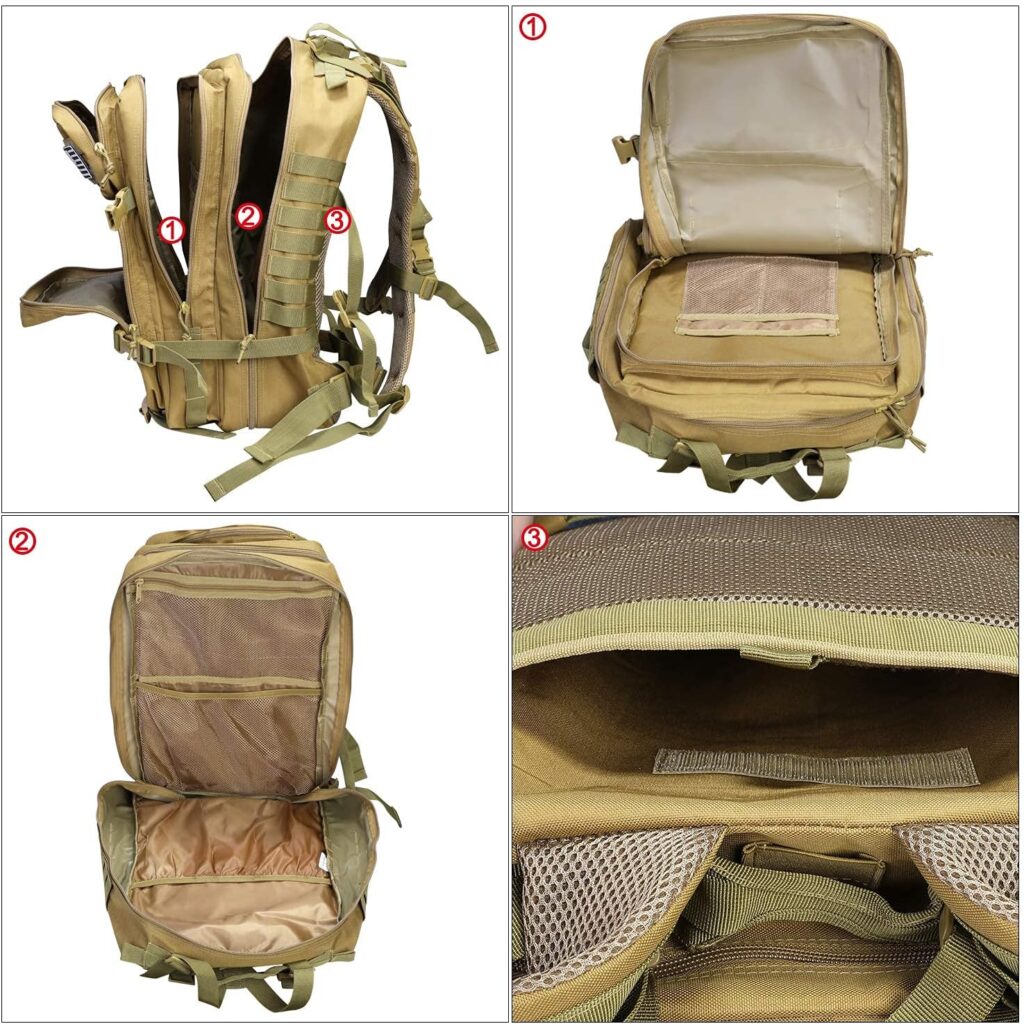 Prospo 40L Military Tactical Shoulder Backpack for Assault Survival Molle Bag Pack Fishing Backpack for Tackle Storage