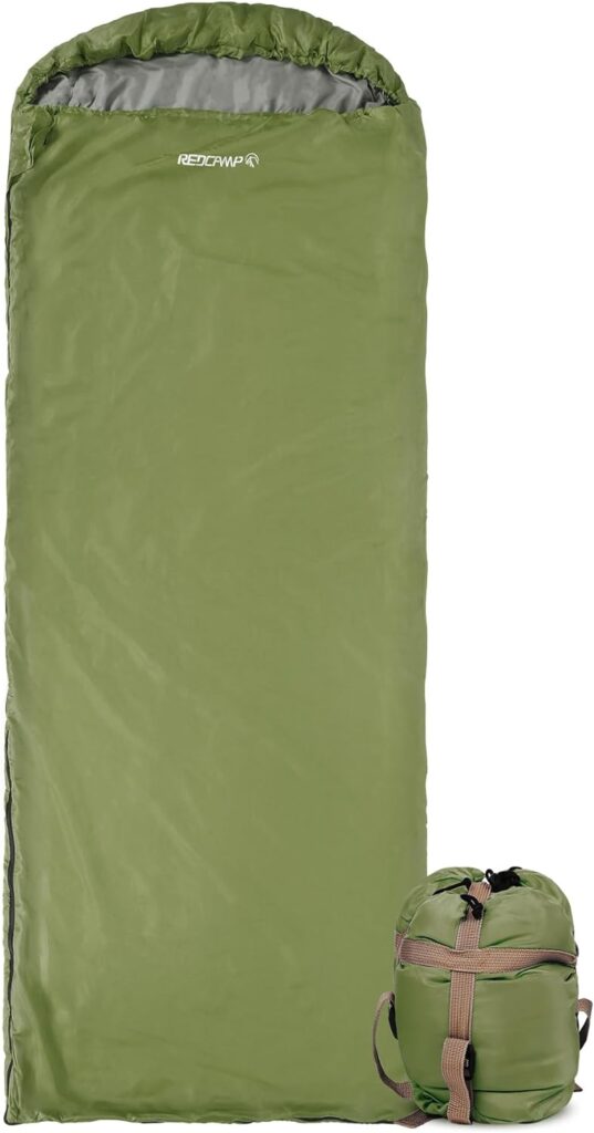 REDCAMP Ultra Lightweight Sleeping Bag for Backpacking, Comfort for Adults Warm Weather, with Compression Sack