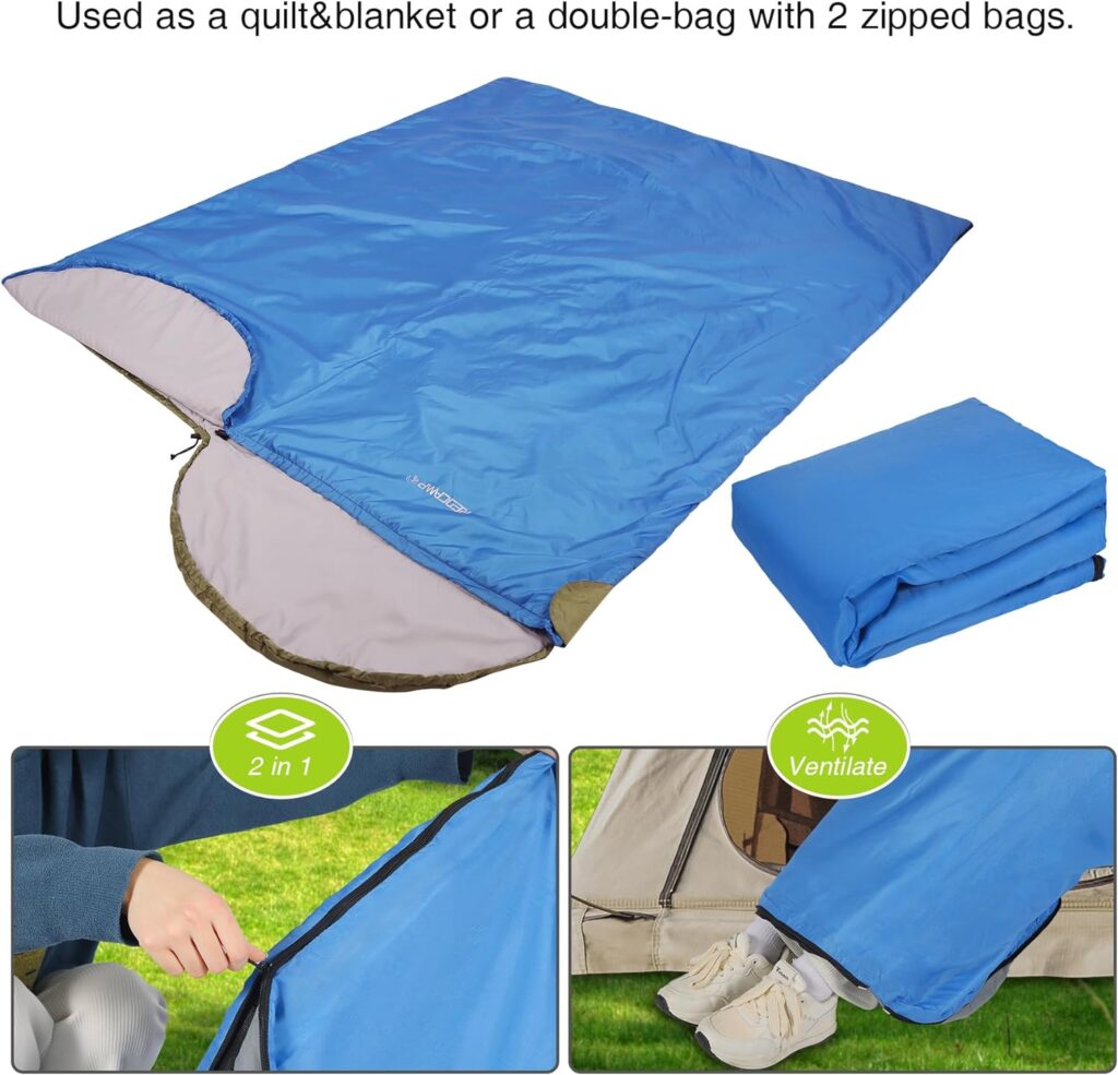 REDCAMP Ultra Lightweight Sleeping Bag for Backpacking, Comfort for Adults Warm Weather, with Compression Sack