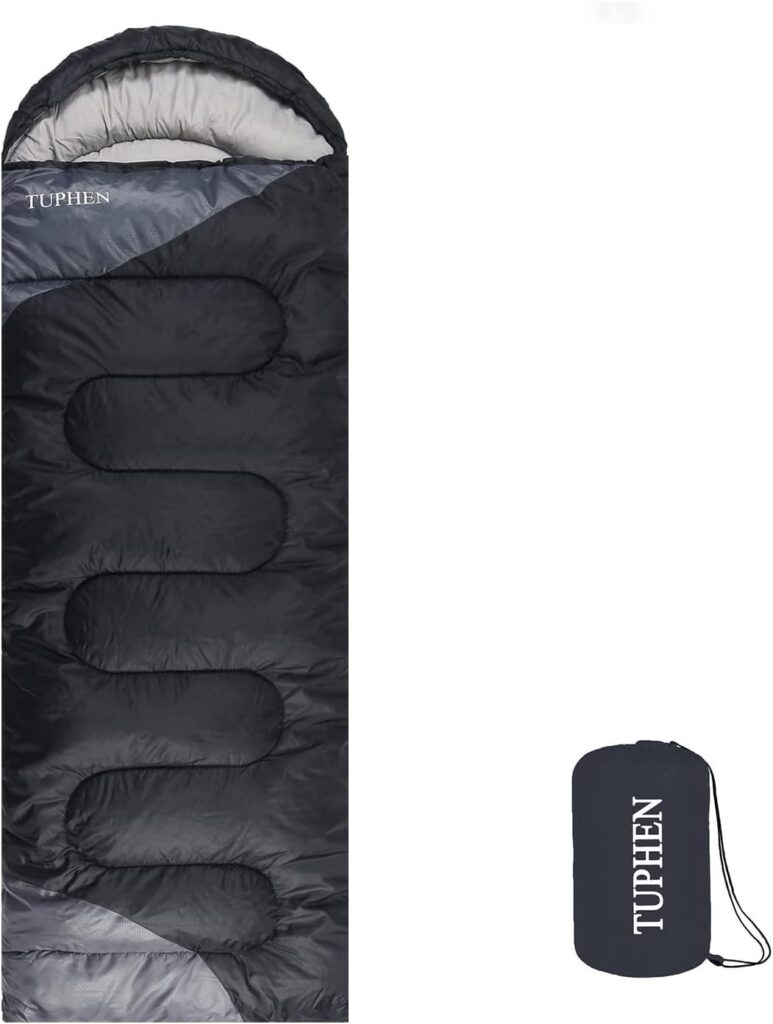 tuphen- Sleeping Bags for Adults Kids Boys Girls Backpacking Hiking Camping, Cold Warm Weather 4 Seasons Indoor Outdoor, Waterproof